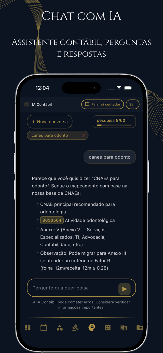 Tela 3 do app IA Contábil