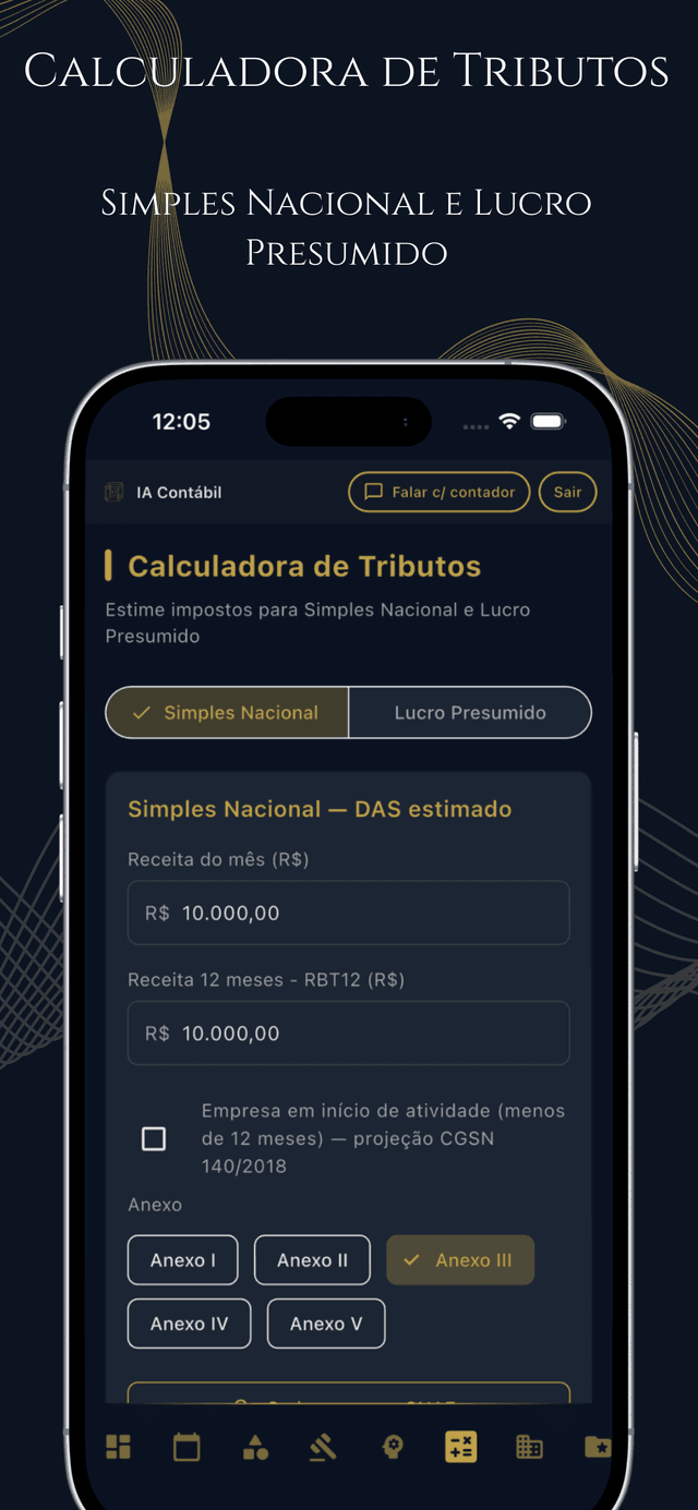 Tela 4 do app IA Contábil